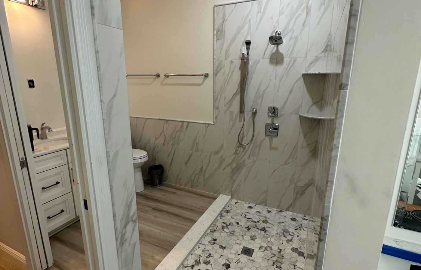 Marble Shower and Soaking Tub Retreat.