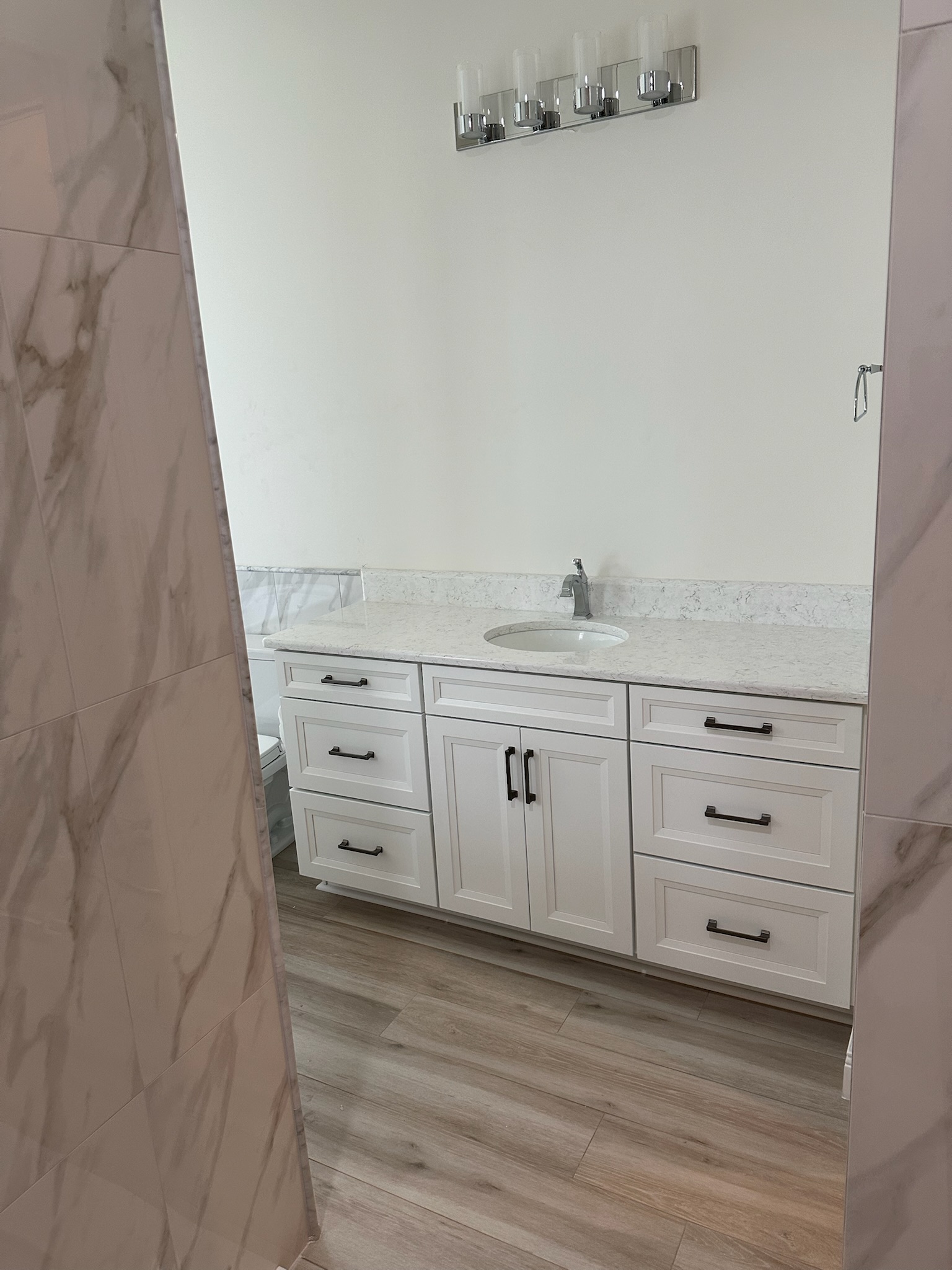Marble Shower and Soaking Tub Retreat.