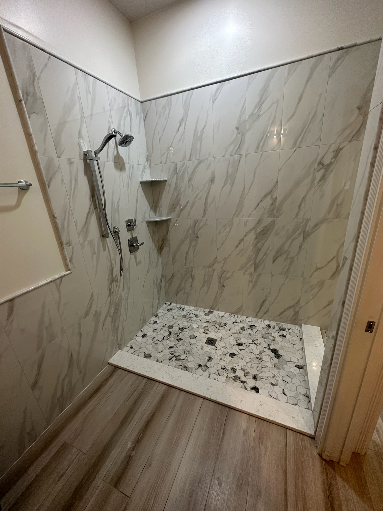 Marble Shower and Soaking Tub Retreat.