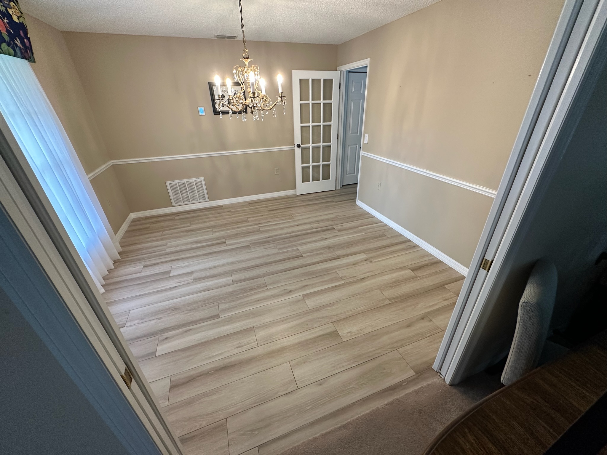Warm Wood-Look Tile Flooring.