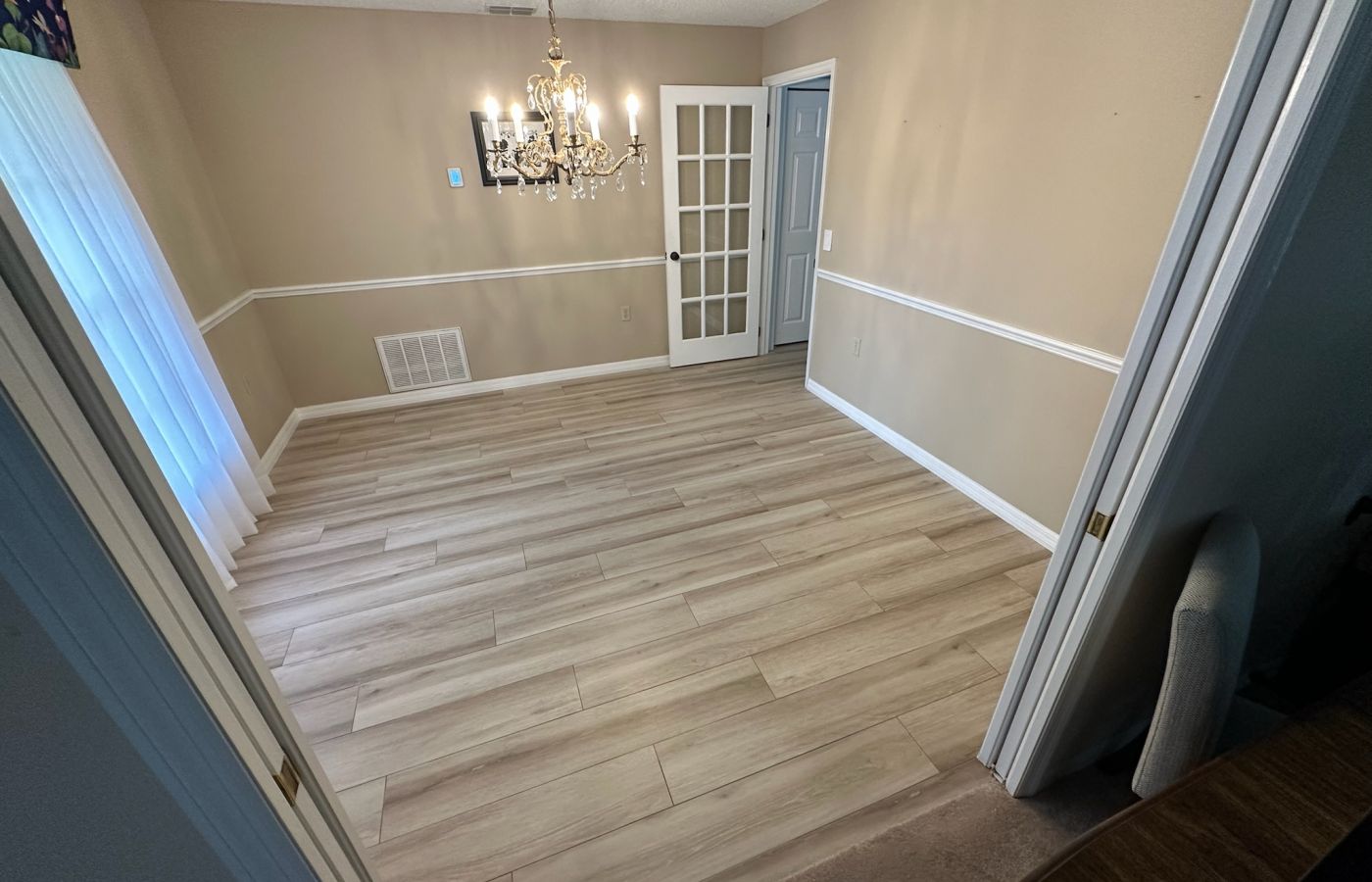 Warm Wood-Look Tile Flooring.